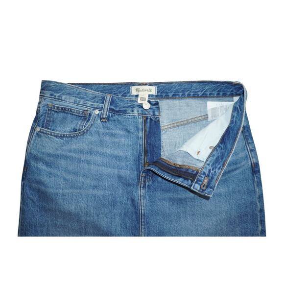 Madewell High Waist Denim Midi Skirt with Front Slit – Size 29 - Picture 4 of 6